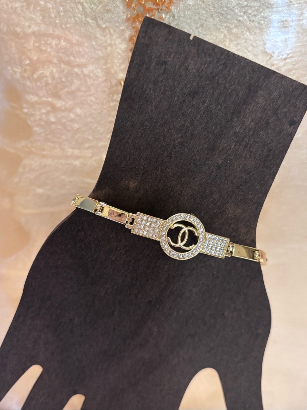 Gold-Tone Crystal Bangle Bracelet